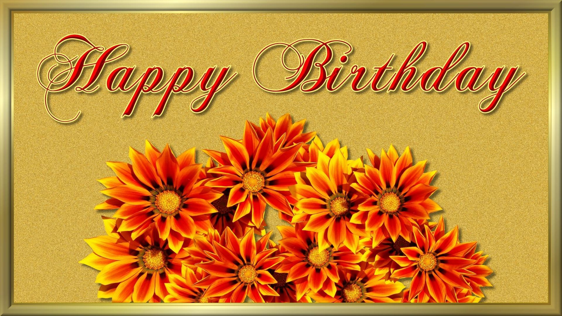 Kostenlose Wallpaper Happy Birthday Blumen